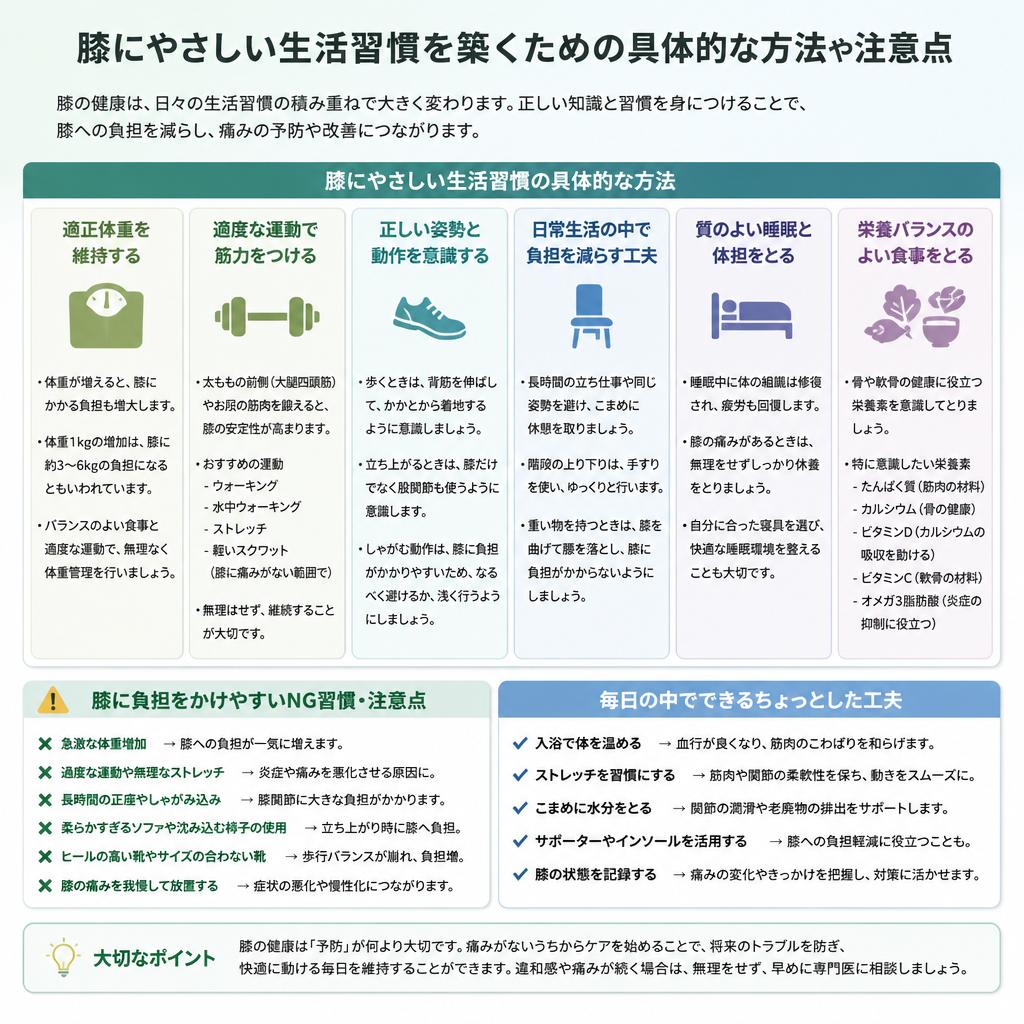 膝関節にやさしい生活習慣
