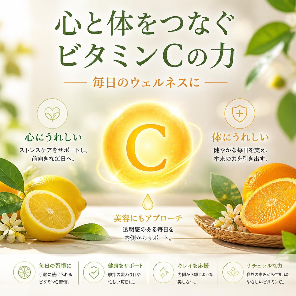 心と体をつなぐビタミンCの力、毎日のウェルネスに