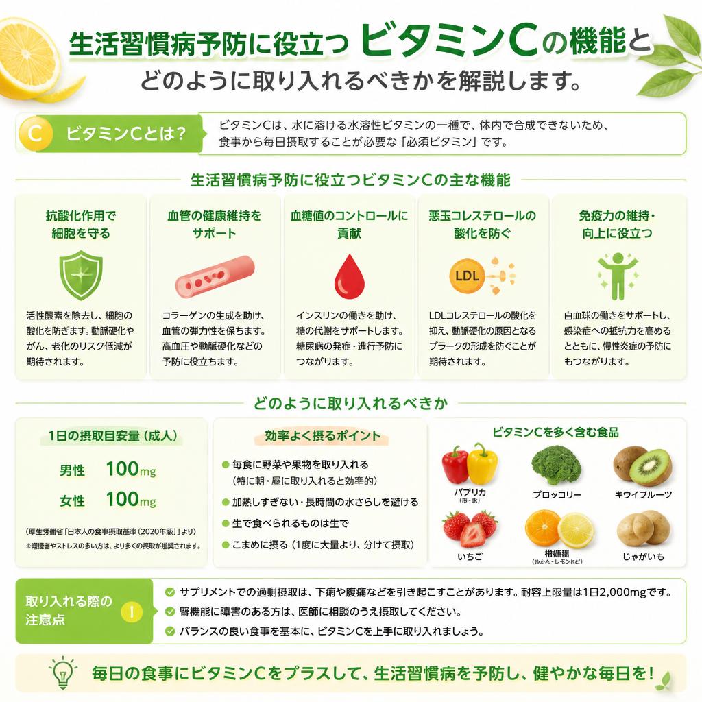生活習慣病予防におけるビタミンCの役割
