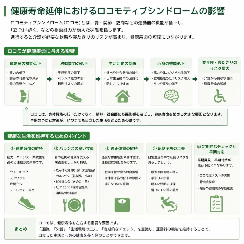 健康寿命とロコモティブシンドロームの関連性