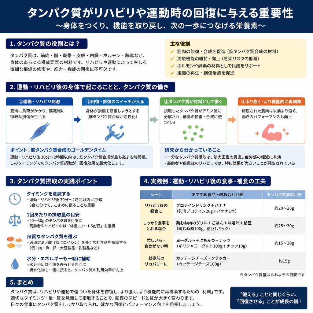 リハビリとタンパク質の相関関係