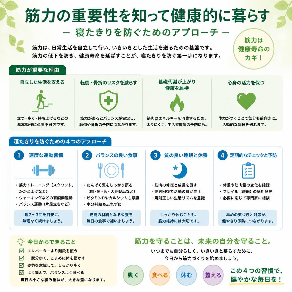 筋力の重要性を知って健康的に暮らす - 寝たきりを防ぐためのアプローチ