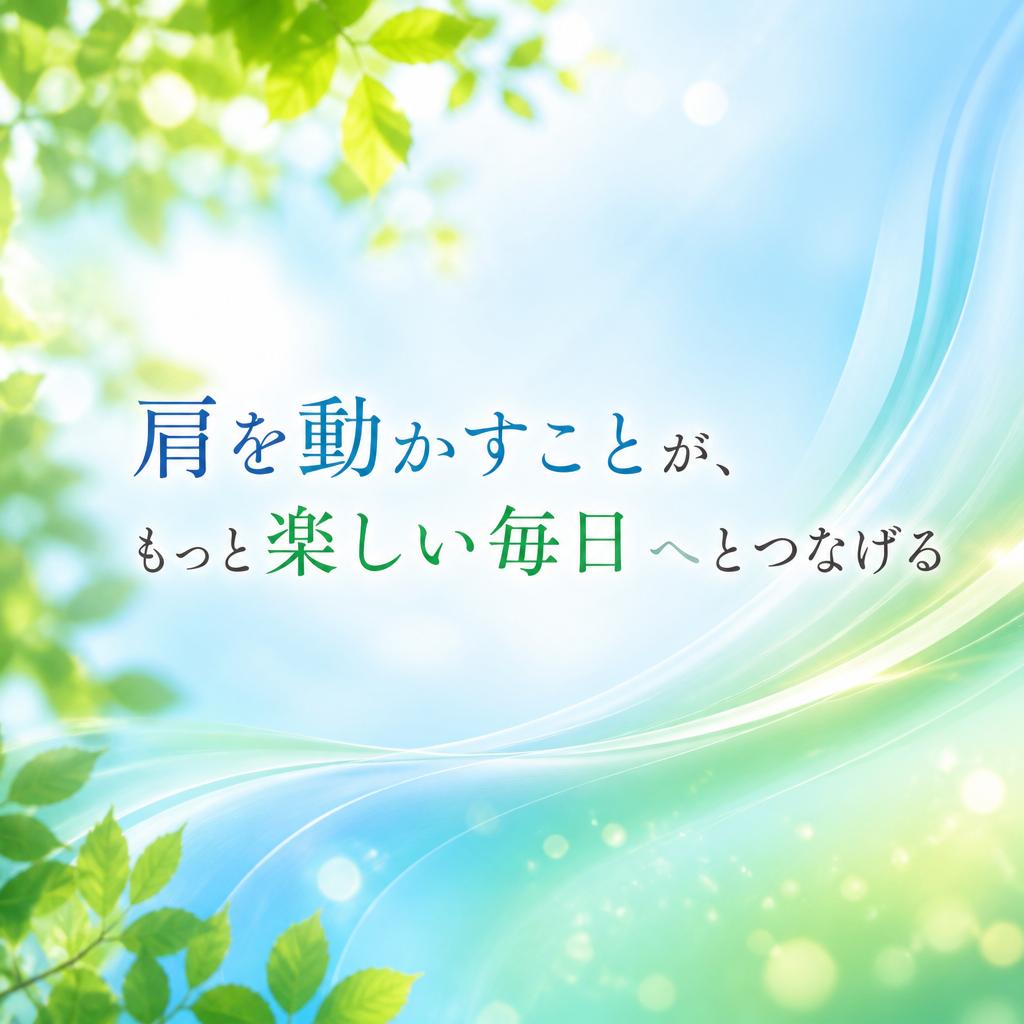 肩を動かすことが、もっと楽しい毎日へとつなげる