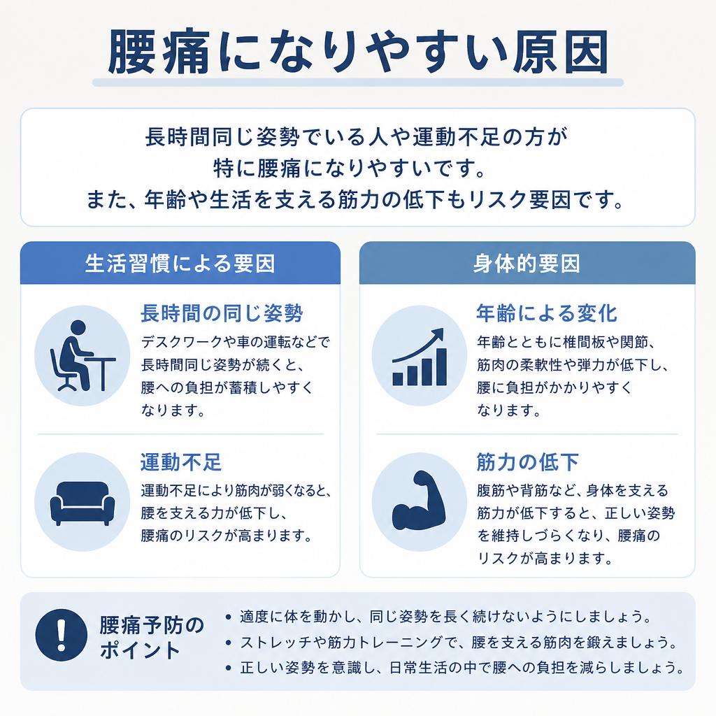 腰痛になりやすい人の特徴