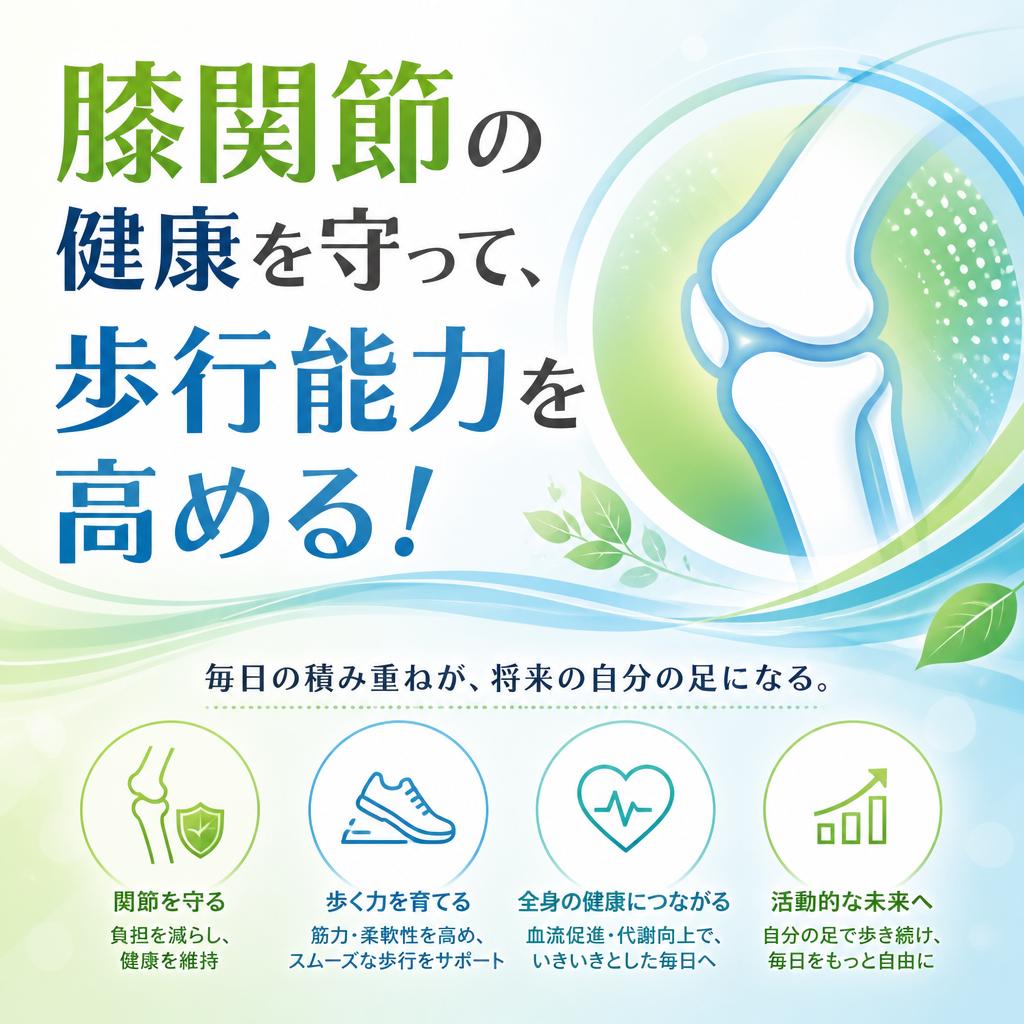 膝関節の健康を守って、歩行能力を高める！