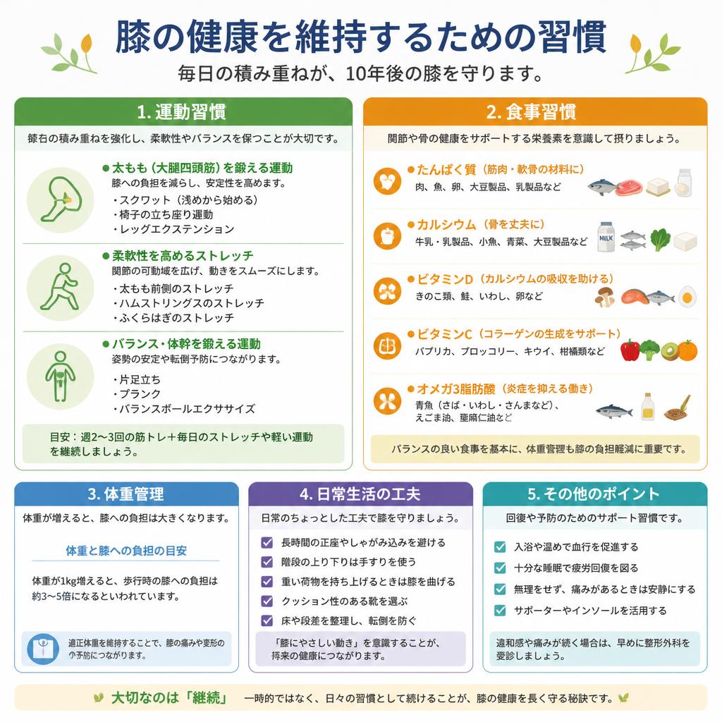 4. 膝関節の健康を保つための習慣