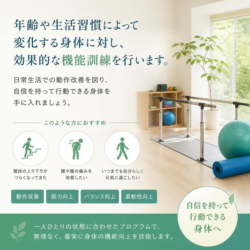 機能訓練で身体を整える