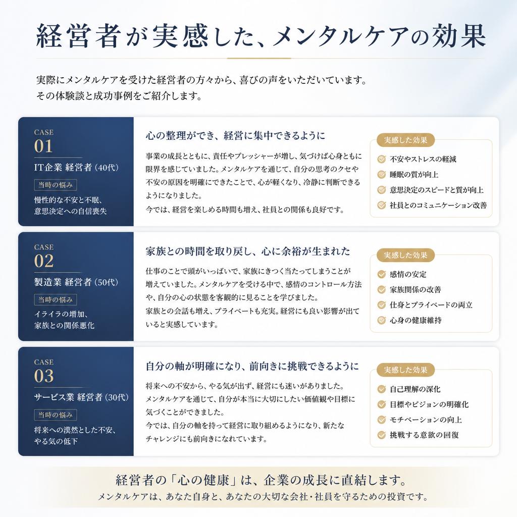 4. 体験者の声 – 施行した社長様たちの成功ストーリー