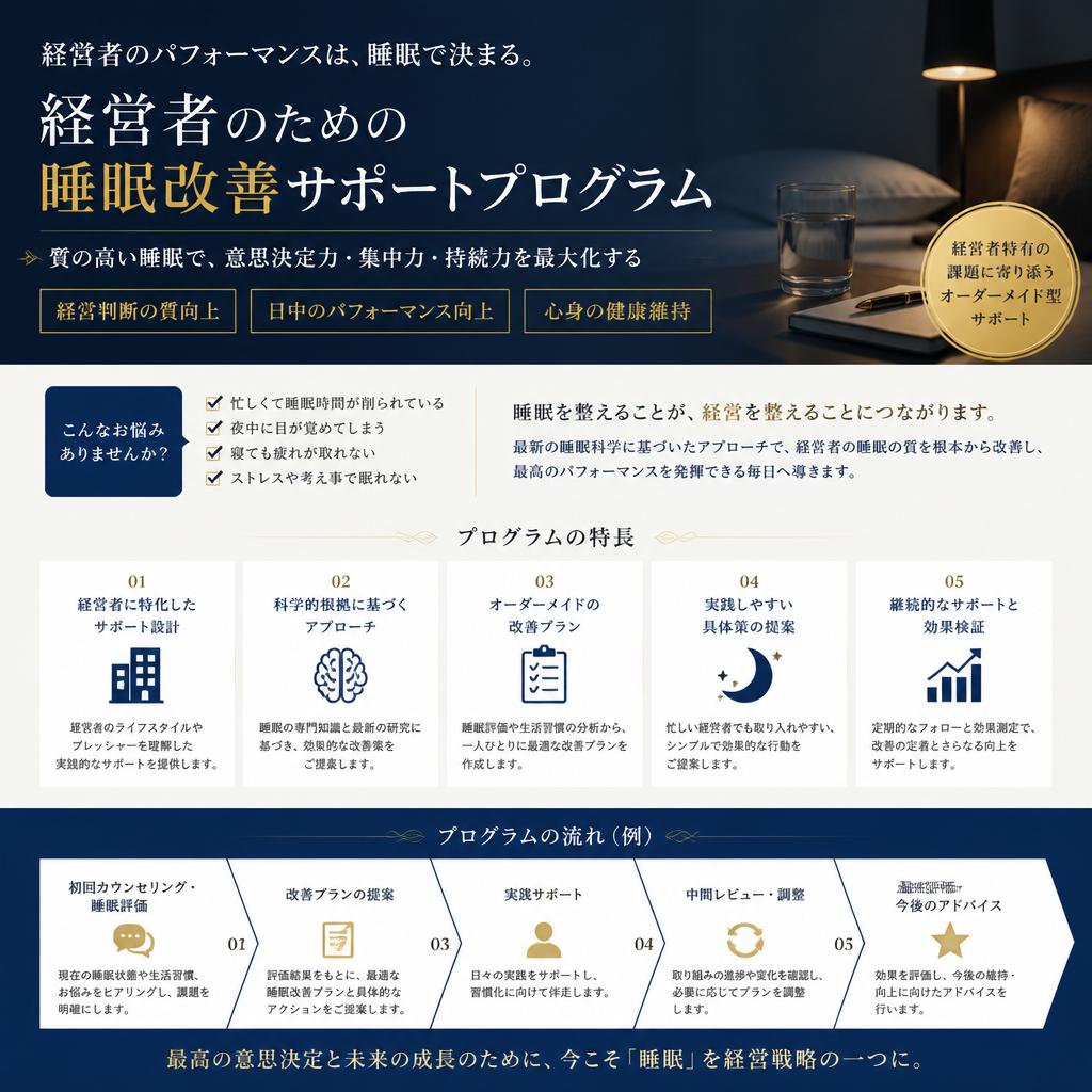 経営者のための睡眠改善サポートプログラム