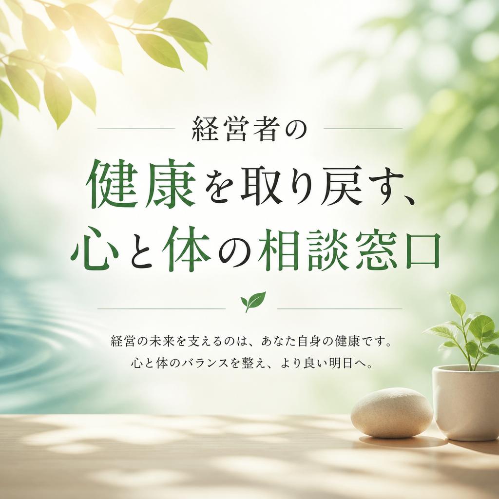 経営者の健康を取り戻す、心と体の相談窓口