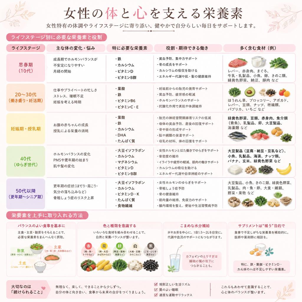女性に必要な栄養素とは？
