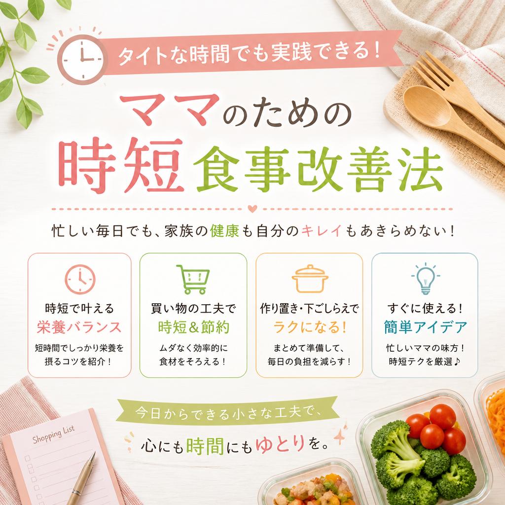 タイトな時間でも実践できる！ママのための時短食事改善法