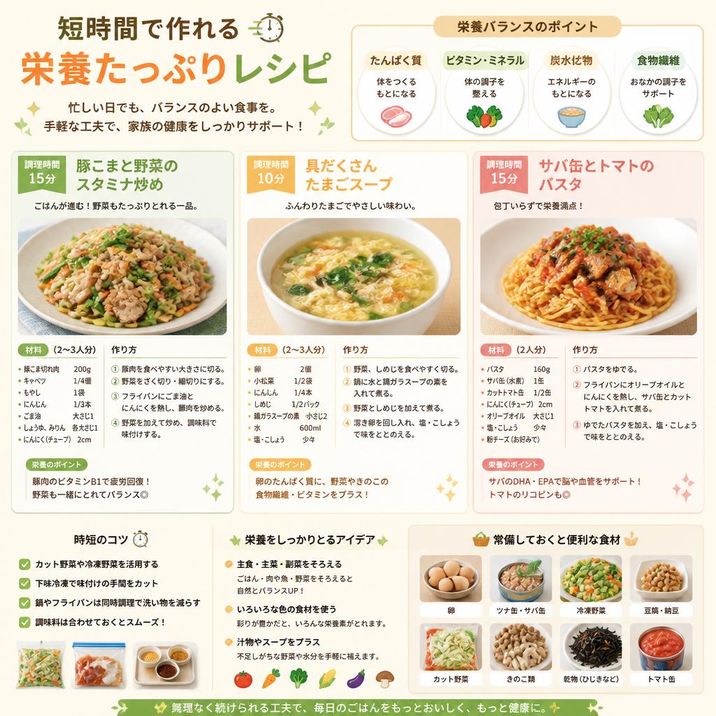 時短レシピで賢く栄養管理